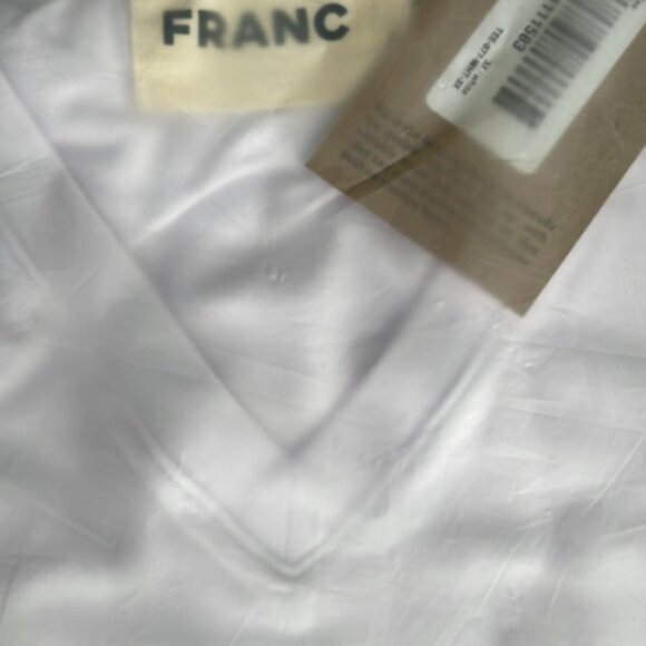 FRANC White V-Neck Tee - 3X - Picture 6 of 9